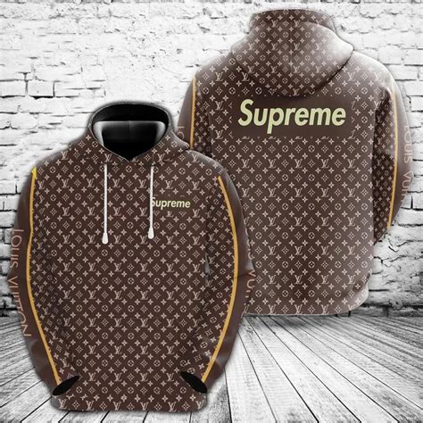 brown louis vuitton supreme hoodie|supreme shirt louis vuitton price.